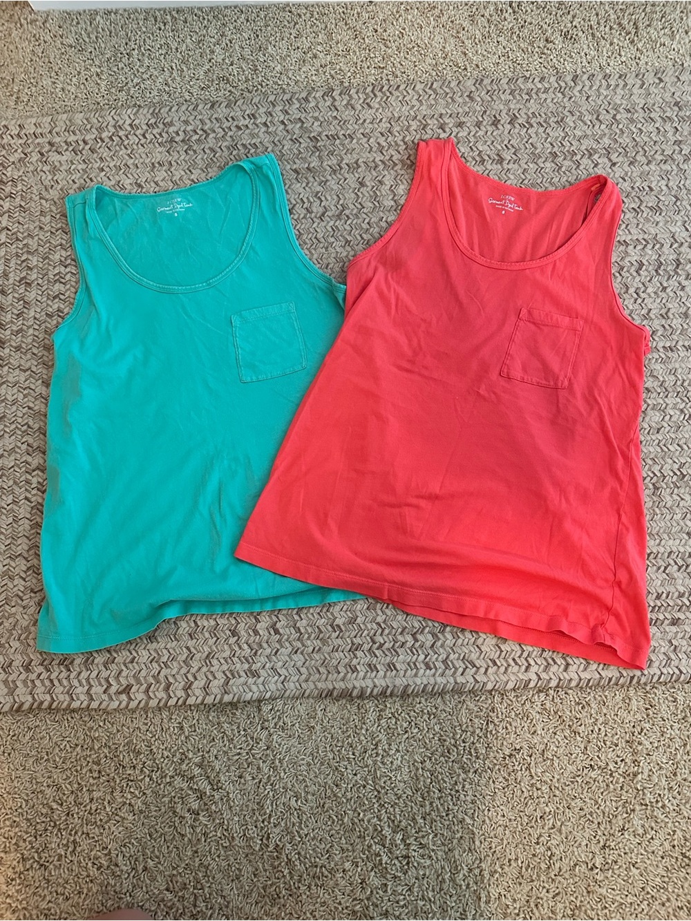 J. Crew Women’s Pocket Tank Duo in Mint and Coral
